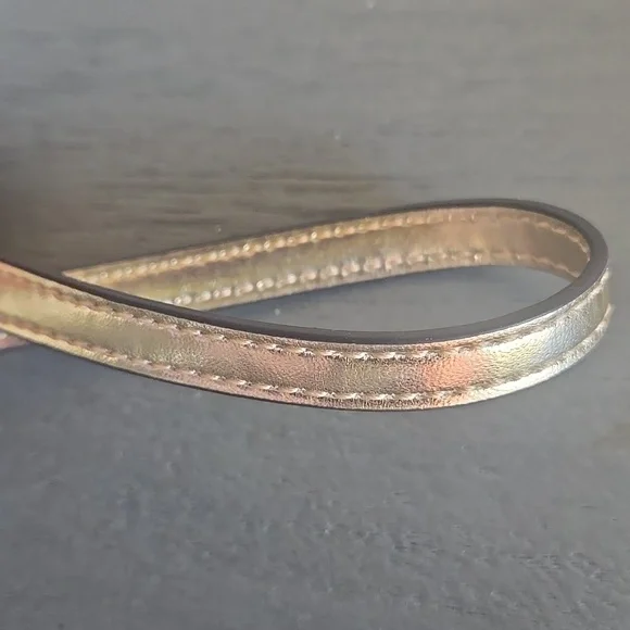 Michael Kors Logo Metallic Gold Lipstick Holder with Gold Chain - Picture 7 of 8